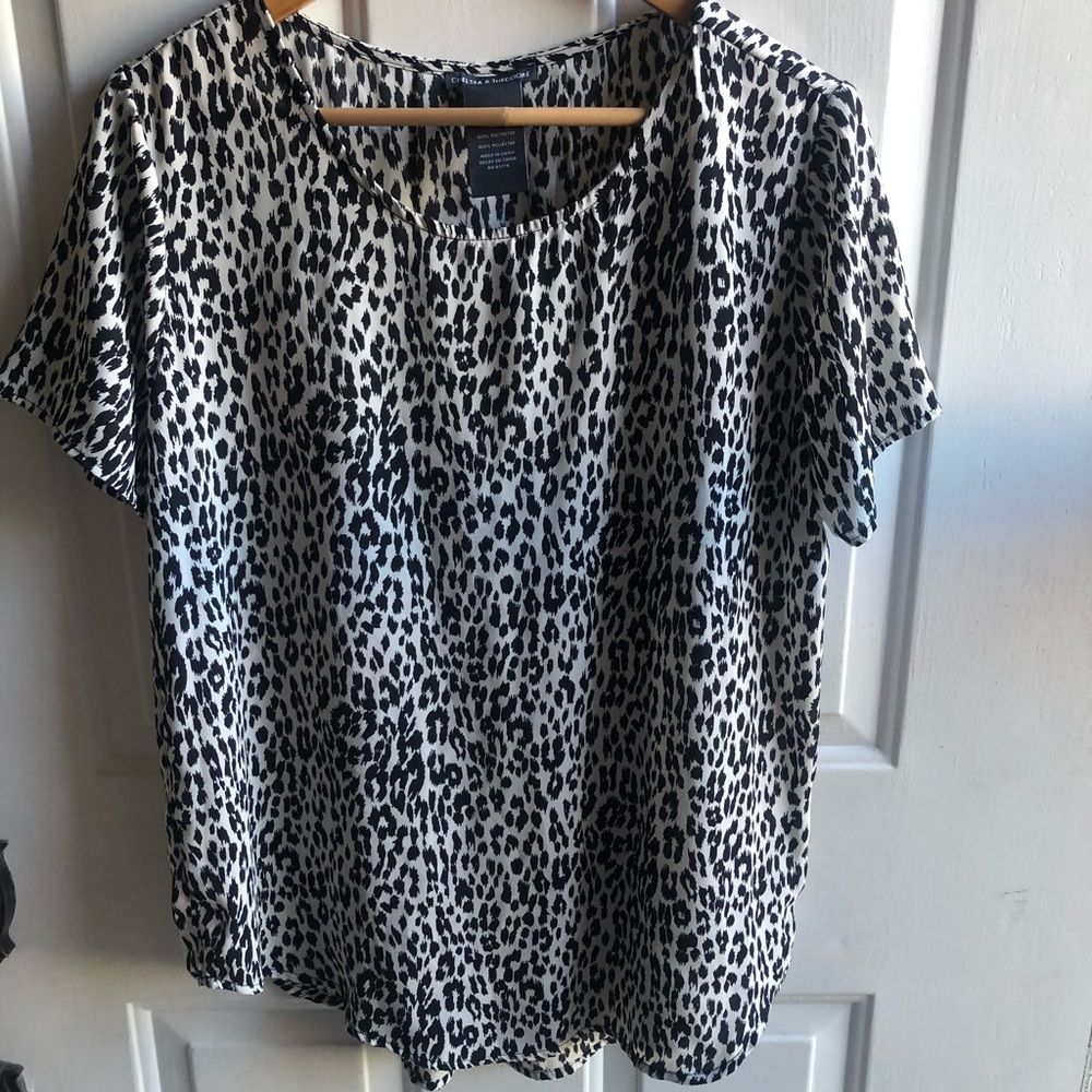 Black and white blouse